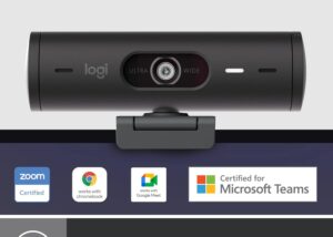 960-001424 Logitech Brio 500 Full HD Webcam Logitech Brio 500 Full HD Webcam with Auto Light Correction, Show Mode, Dual Noise Reduction Mics, Privacy Cover, Works with Microsoft Teams, Google Meet, Zoom, USB-C Cable - Black
