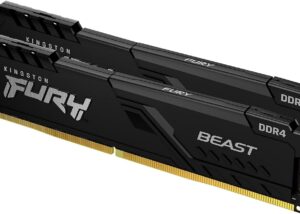 FURY Beast RAM 32GB DDR4 3200 C16 Kingston FURY Beast RAM 32GB DDR4 3200 C16 1.35V 288-Pin (PC4 25600) Desktop Memory Model KF432C16BBK2/64