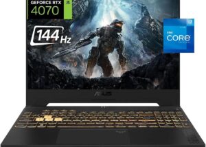 Asus TUF F15 Military Grade Gaming Laptop ASUS TUF F15 MIL-STD-810H Military Grade Gaming Laptop |  13th Gen Intel Core i7 | NVIDIA GeForce RTX 4070 | RAM 16GB DDR5 | 512GB NVMe SSD | 15.6-inch, FHD 144hz Display | Mecha Gray