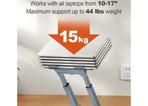 Ergonomic Laptop Stand for Desk - Stable Metal Stand , Extended Adjustable Hight | Standing Desk Laptop Riser | Tilt Angle Adjustable | Silver
