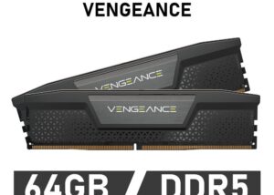 CMK64GX5M2B5600C40 DDR5 RAM 64G 5600MHz CL40 CORSAIR VENGEANCE DDR5 RAM 64GB (2x32GB) 5600MHz CL40 (PC5 44800) 288-Pin Intel XMP iCUE Compatible Computer Memory - Black (CMK64GX5M2B5600C40)