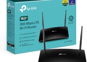 ARCHER-MR500 AC1200 Mbps 4G Cat6 Dual Band WiFi LTE Router TP-Link AC1200 Mbps 4G+ Cat6 Wireless Dual Band Gigabit Router, 4G Network Nano SIM Slot Unlocked, with MU-MIMO technology, No Configuration required, Guest & Parental Control  (Archer MR500)