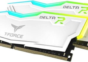 TF4D432G3600HC18JDC0 Delta RGB DDR4 32GB White RAM Kit 3600MHz TEAMGROUP T-Force Delta RGB DDR4 32GB RAM Kit (2x16GB) 3600MHz CL18 (PC4-28800) Desktop Gaming Memory Module Ram TF4D432G3600HC18JDC01 - White