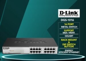 DGS-1016C 16 Port Gigabit Unmanaged Network Switch D-Link Ethernet Switch, 16 Port Gigabit Unmanaged Network Internet Hub Desktop Rackmount, Plug N Play , Intelligent power Optimization (DGS-1016C)