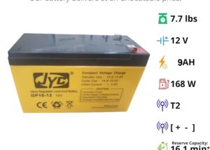 JYC-9 12V 9AH SLA Rechargeable Replacement Battery JYC Battery 12V 9AH SLA Rechargeable Replacement Battery for UPS Back Up, Electric Scooter, Wheelchair, Alarm, and More , Valve Regulated Lead-Acid Battery with T2 Terminal