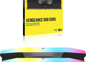 CMH32GX5M2B6400C36 CORSAIR VENGEANCE RGB DDR5 RAM 32GB 6400MHz CORSAIR VENGEANCE RGB DDR5 RAM 32GB (2x16GB) 6400MHz CL36 (PC5 51200) 288-Pin Intel XMP iCUE Compatible Computer Memory - BLACK (CMH32GX5M2B6400C36)