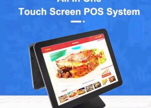 POS-I1S POS Terminal Dual Touch Screen Retail and Restaurant POS Terminal Machine for Business, Point of Sale Cash Register with Intel Core I5  High-Performance CPU, 8GB Memory, and 128GB Hard Disk , 15.1" Dual Touch Screen - BLACK