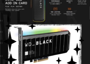 WD BLACK AN1500 RGB Gaming NVMe 1TB 6500 MBs