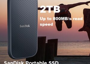 SDSSDE30-2T00-G26 SanDisk 2TB Portable SSD Up to 800MBs USB-C SanDisk 2TB Portable SSD - Up to 800MB/s, USB-C, USB 3.2 Gen 2, Updated Firmware - External Solid State Drive - Drop Resistant up to 6.6' - Integrated Rubber Hook - SDSSDE30-2T00-G26