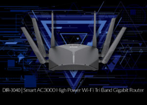 DIR-3040 D Link WiFi Router EXO AC3000 Mesh D-Link DIR-3040 WiFi Router EXO AC3000 Mesh Smart Internet Network , Voice Control Compatible with Alexa & Google Assistant, MU-MIMO Tri Band Gigabit Gaming Mesh , 6 Antennas - BLACK 
