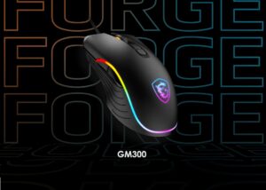 S12-0402300-HH9 MSI FORGE GM300 Gaming Wired RGB Mouse MSI FORGE GM300 Gaming Wired RGB Mouse , USB 2.0 INTERFACE , Adjustable Optical SENSOR 7200 DPI , 10 Million Clicks Micro Switch , 7 BUTTONS - Supports Windows | Black