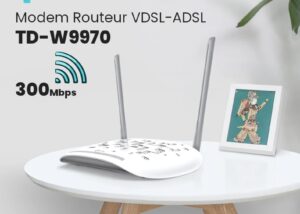 TD-W9950 300 Mbps Wireless VDSL ADSL Modem Router TP-Link 300 Mbps Wireless VDSL/ADSL Modem Router, Single-Band, Broadband Speed Up To 100 Mbps, Versatile Connectivity, 4x Fast Ports, TP-Link Tether App, Easy setup (TD-W9960)