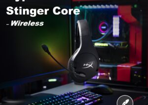STNGR-CORE-OB Cloud Stinger Core Wireless Gaming Headset HyperX Cloud Stinger Core Wireless Gaming Headset, NGENUITY Virtual 7.1 ,  DTS Headphone , Adjustable Steel Sliders  , Gaming-grade 2.4Ghz , Noise Cancelling - Black - OPEN BOX 
