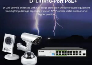 DES-F1016P-E D Link 16 Port Long Range PoE Surveillance Switch D-Link DES-F1016P-E 16-Port 10/100 Long Range PoE Surveillance Switch , Up To 150 Watts Available for PoE , Plug & Play , 250 Meters Transmission , 6KV Lightening protection 