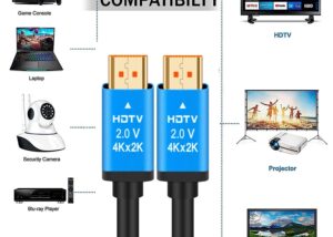 CAB-HDMI-20M 20 Meters HDTV Cable 4Kx2K Ultra HD 3D 1080p HDMI Cable | 20M, HDMI to HDMI Cable | Male to Male High Speed 18Gbps HDMI 2.0 Cord Supports 4K Ultra HD, 3D, 1080p, Ethernet Compatible for TV, Laptop, PC, Monitor & Projector