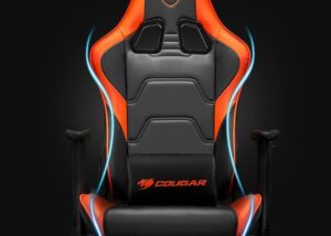ARMOR-ELITE Cougar Armor Elite Gaming Chair Black Orange Cougar Armor Elite Gaming Chair - Premium PVC Leather , Head and Lumbar Pillow , Piston Lift Height Adjustment , 160 Reclining , 2D Adjustable Armrest ,  Class 4 Gas Lift Cylinder - Black&Orange