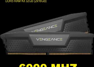 CMK32GX5M2E600C36 CORSAIR VENGEANCE DDR5 RAM Kit 32GB (2x16GB) 6000MHz CL36  1.40V Intel XMP iCUE Compatible Computer Memory - Black (CMK32GX5M2E6000C36)
