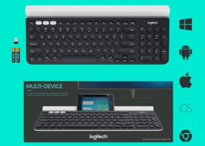 920-008032 Logitech K780 Multi-Device Wireless Keyboard Logitech K780 Multi-Device Wireless Keyboard for Computer, Phone and Tablet | FLOW Cross-Computer Control Compatible | Wireless 2.4Ghz And Bluetooth, Quiet | Speckles Dark Grey