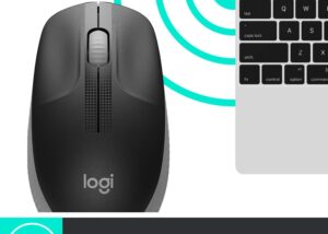 910-005923 Logitech Wireless Bluetooth Mouse M190 Logitech Wireless Mouse M190, Full Size Ambidextrous Curve Design, 18-Month Battery With Power Saving Mode, USB Receiver, Precise Cursor Control + Scrolling, Wide Scroll Wheel, Scooped Buttons – Black