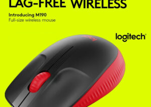 910-005926 M190 Logitech Wireless Mouse Full Size Logitech Wireless Mouse M190, Full Size Ambidextrous Curve Design, 18-Month Battery with Power Saving Mode, USB Receiver, Precise Cursor Control + Scrolling, Wide Scroll Wheel, Scooped Buttons - Red