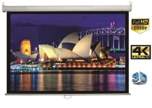 INVO-SCREEN-200*200 MANUAL SCREEN FOR PROECTOR 200x200 cm INVO MANUAL SCREEN FOR PROECTOR 200x200 cm , SELF-LOCK SPRING SYSTEM ; MATT SCREEN SURFACE ;Retractable Adjustable Screen Height ,COMPATIBLE WITH ALL STANDARDS  UHD/HD PROJECTORS 