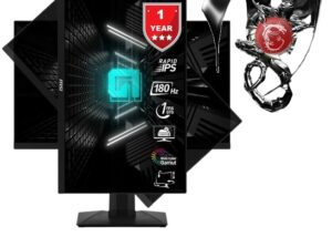 9S6-3BB49H-030 G244F E2 24 inch FHD IPS Gaming Monitor 180Hz MSI Optix G244F E2 24 inch FHD IPS Gaming Monitor 180Hz Refresh Rate 1ms GTG , Wide Color Gamut , Free Sync , Night Vision , Frameless design 178° Wide Viewing Angle , Swivel / Tilt / Pivot - BLACK