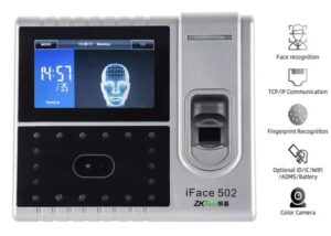 ZKT-IFACE502 Attendance Machine Fingerprint Face Recognition ZK iface502 Time Attendance Machine Biometric Fingerprint Face Facial Recognition with WIFITime Clock Access Control System , 4.3 TFT touch screen , Hi-Res Infrared Camera , Card Reading , Wiegand Signal - Silver & Black