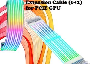 POWERMAX-3X8PIN White 3 x 8 PIN ARGB Power Extension Cable 5V 3x8 PIN ARGB Power Extension Cable (6+2) for PCIE GPU , Four Sides Lighting  Chunky Silicone Strips Graphics Card Power Supply Extension , White