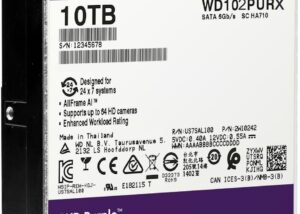 WD102PURX-89VVBY0 10TB WD Purple Surveillance Internal HDD Western Digital 10TB WD Purple Surveillance Internal Hard Drive HDD - 7200 RPM, SATA 6 Gb/s, 256 MB Cache, 3.5" - WD102PURX