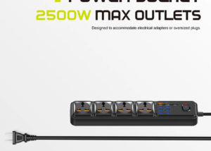 MX-ST16 12 IN 1 Power Strip MOXOM ST16 12 IN 1 US Power Strip MOXOM ST16 -  4 SLOTS+7 USB+ TYPE C 20W - 2 METERS CORD - Child Safety Shutters - Air Circuit-breaker - Overload Protection - PD20W QC18W - 2500W Max Outlets | BLACK