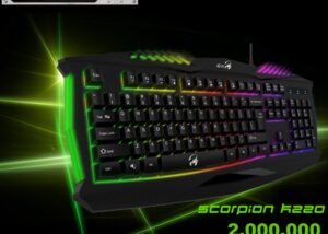 SCORPION-K220 GX Scorpion K220 Smart Gaming Keyboard RGB GX Scorpion K220 Smart Gaming Keyboard - Gleaming Rainbow Backlight - Rugged Concave Keycaps - Wired USB Interface - Spill Resistant - 8 Audio, 4 Internet Function Keys | BLACK 