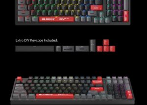 BLOODY-S98 S98 Mechanical Gaming Keyboard BLMS Red Plus bloody S98 RGB Mechanical Gaming Keyboard with BLMS Red Plus Hot-Swappable Switch | RGB Backlit 98-Key Style Keyboard | 3-Direction Cable Management | 4M Onboard Memory | N-Key Rollover | Bloody Red