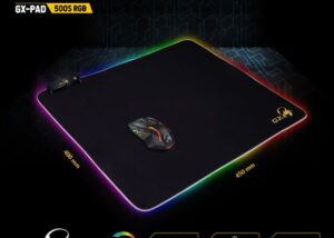 Genius GX-PAD 500S RGB Gaming Mouse Pad GX-500S Genius GX-PAD 500S RGB Gaming Mouse Pad Genius GX-PAD 500S  RGB Gaming Mouse Pad , Included 1.8m USB Cable -  3 Dynamic RGB modes and 7 Static lighting modes - Premium Smooth Surface, Non-Slip Rubber Base - 450 x 400 x 3mm 