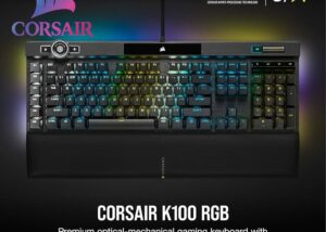 CA-912A01A-IT RGB Optical-Mechanical Wired Gaming Keyboard Corsair K100 RGB Optical-Mechanical Wired Gaming Keyboard - OPX Switches - PBT Double-Shot Keycaps - Elgato Stream Deck and iCUE Compatible - 44-Zone RGB LightEdge | CA-912A01A-IT  Black