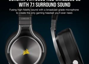 CA-901118-OB Virtuoso RGB Wireless SE Gaming Headset Corsair Virtuoso RGB Wireless SE Gaming Headset - High-Fidelity 7.1 Surround Sound with Broadcast Quality Microphone - Memory Foam Earcups - 20 Hour Battery Life Works w/ PC, MacOS, PS5 - Gunmetal | OPEN BOX