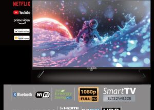 ELT32WB5DE Smart TV Frameless LED 32 inch FHD WebOS Hub KB Elements Smart TV Frameless LED 32″ FHD | Ultrafast WebOS Hub , Built in Netflix, Apple TV , Prime Video | DVB: T2, S2, CI+, Dolby, HIFI Speakers | WIFI, Bluetooth | 3 HDMI & USB | Smart Magic Remote | BLACK ELT32WB5DE 