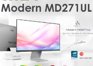 9S6-3PB8CH-002 MSI Modern MD271UL 27 inch 4K UHD Monitor MSI Modern MD271UL 27-inch 4K UHD Business IPS Monitor - (3840 x 2160 / 16:9) Resolution - IPS panel with 178° Wide Viewing Angle - Ultra Slim Frameless Design - Wide Color Gamut -  2 x HDMI (2.0b) , Type C (DP Alternate) , DisplayPort (1.2a) | Black