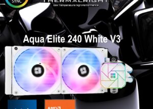 AQUA-ELITE-240-V3-W Aqua Elite 240 White V3 Liquid CPU Cooler Thermalright Aqua Elite 240 White V3 Liquid CPU Cooler, 240 Cooling Row Size, 2 x 120mm PWM Fans, S-FDB Bearings,for AMD/AM4/AM5, Intel LGA1150/1151/1155/1156/1200/2011/1700,Desktop CPU Cooler AIO | WHITE