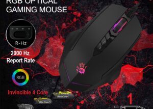 BLOODY-V8M bloody V8M MAX RGB OPTICAL GAMING MOUSE bloody V8M MAX RGB OPTICAL GAMING MOUSE - 12,000 CPI, 8000 FPS，250 IPS, and 35G acceleration - 5-Way Gun Adjustments, 6 Sniper Modes for FPS , Quick1-Key Execution of Macros in MMO games - BLACK 