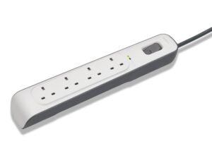 BSV400AF2M belkin 4 Outlet Surge Protection Power Strip belkin 4-outlet Surge Protection Power Strip with 2M Cord - UP TO 525 JOULES PROTECTION - UNEFFECTED BY SPIKES AND FLUCTUATIONS - THREE-LINE AC SAFETY - Damage Resistant Housing - White Grey