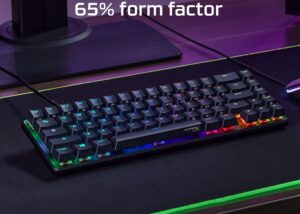 4P5D6AX#ACB Alloy Origins 65 Mechanical Gaming Keyboard HyperX Alloy Origins 65 - Mechanical Gaming Keyboard – Compact 65% Form Factor - Linear Red Switch - Double Shot PBT Keycaps - RGB LED Backlit - NGENUITY Software Compatible | BLACK 4P5D6AX#ACB