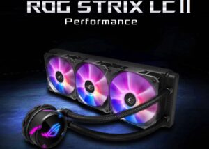 90RC00F1-M0CAY0 ASUS ROG Strix LC II 360 ARGB AIO Liquid CPU Cooler 360 ASUS ROG Strix LC II 360 ARGB All-in-one AIO Liquid CPU Cooler 360mm Radiator, Intel LGA1700, 115x/2066 and AMD AM4/TR4 Support, Triple 120mm 4-pin PWM Addressable RGB Radiator Fans