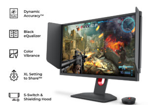 9H.LJNLB.QBP BenQ XL2546K eSports Monitor 25 inch 240Hz BenQ XL2546K eSports Monitor 24.5" 240Hz 0.5ms 1920 x 1080 - HDMI DisplayPort1.2 -Flicker-free Low Blue Light - ZOWIE LED Black eQualizer Color Vibrance DyAc+ S-Switch Shield - Height Adjust Gaming Monitor | DARK GREY 