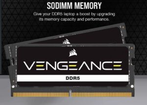 CMSX32GX5M2A4800C40 SODIMM DDR5 Laptop RAM 32GB 2x16GB 4800MHz CORSAIR VENGEANCE SODIMM DDR5 Laptop RAM 32GB (2x16GB) 4800MHz CL40 Intel XMP iCUE Compatible Computer Memory , Intel and AMD Compatibility - Black (CMSX32GX5M2A4800C40)