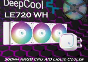 LE720-WHAMMN-G-1 LE720 WH WHITE 360mm ARGB CPU Liquid Cooler Deepcool LE720 WH 360mm ARGB CPU Liquid Cooler  All in One| Support : Intel LGA1700/1200/1151/1150/1155 & AMD AM5/AM4 - WHITE LE720-WHAMMN-G-1