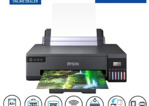 EPSON-L18050 EcoTank L18050 Ink Tank Photo Printer Epson EcoTank L18050 Ink Tank Photo Printer Borderless Printing (up to A3+) Up to 22 ppm | 6 Colour High yield ink bottles | Replaceable Maintenance Box  | USB 2.0 , Wi-Fi  , Interface | BLACK