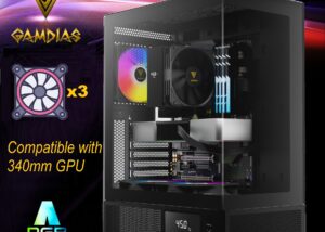 ATLAS-E1-DIGITAL-B ATLAS E1 ARGB DIGITAL GAMIMG BLACK Case ATX GAMDIAS ATLAS E1 ARGB DIGITAL GAMIMG ATX Mid Tower PC Case, Real-time Monitor, Pre-installed 3 x 120 mm ARGB Fans, Seamless Tempered Glass, High Airflow Side Vents | BLACK ATLAS-E1-DIGITAL-B