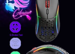 GLO-MS-DMW-MB Glorious D Minus Wireless RGB Gaming Mouse Glorious Model D- (Minus) Wireless RGB Gaming Mouse - 67g Superlight Honeycomb Design, Right-handed ergonomic shape, Lag Free 2.4GHz Wireless, Super Durable Battery | Matte Black GLO-MS-DMW-MB