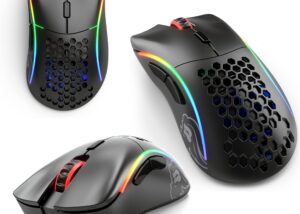 GLO-MS-DMW-MB Glorious D Minus Wireless RGB Gaming Mouse Glorious Model D- (Minus) Wireless RGB Gaming Mouse - 67g Superlight Honeycomb Design, Right-handed ergonomic shape, Lag Free 2.4GHz Wireless, Super Durable Battery | Matte Black GLO-MS-DMW-MB