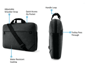 3P-BAG-HP-1E7D6AA HP Prelude Topload Laptop Bag 16 inch DarkGrey HP Prelude Topload Laptop Bag Up to 15.6" - Heavily Padded for Impact Protection - Water resistant -  Internal Pockets &  Compartments- 1 Quick Access External Pocket - 300D Cross-dyed woven, 180G Air mesh | Dark Grey